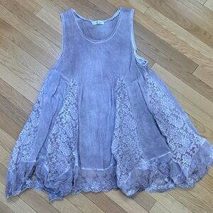 Simply Couture Lavender Lace Tunic Top Flowy Boho Romantic One Size